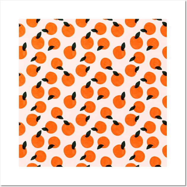 Cute oranges pattern Wall Art by lowercasev